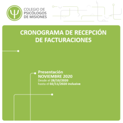 Recepción de facturaciones para presentar en Noviembre/20