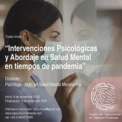 Curso Virtual “Intervenciones Psicológicas y Abordaje en Salud Mental en tiempos de pandemia
