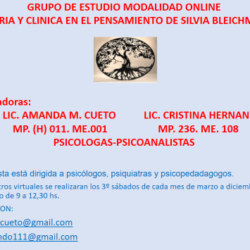 Silvia Bleichmar: Teoría y Clínica – Grupo de Estudio, modalidad online