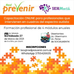 Capacitación online para profesionales que intervienen en cuadros del espectro autista