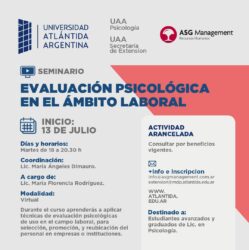 Seminario Evaluación Psicológica en el Ámbito Laboral