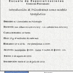 Curso de Posgrado: Introducción al Psicodrama como modelo terapéutico