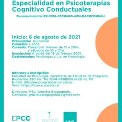 Especialidad en Psicoterapias Cognitivos Conductuales