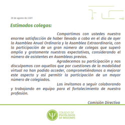 Agradecimiento participación Asambleas