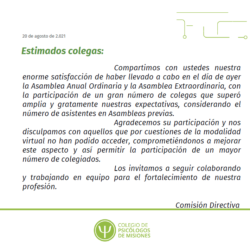 Agradecimiento participación Asambleas