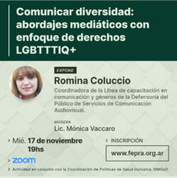Ciclo de Converatorios “Comunicar Diversidad: Aborajes Mediáticos con Enfoque de Derechos LGBTTTIQ+”