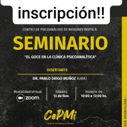 Seminario “El Goce en la Clínica Psicoanalítica”