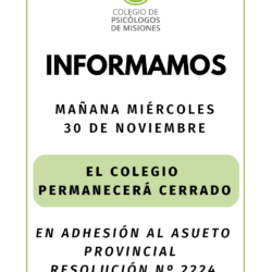 Asueto Provincial 30 de noviembre 2022