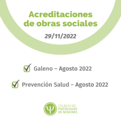 Acreditaciones de obras sociales para el 29 de noviembre 2022