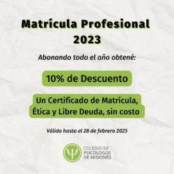 Matrícula Profesional 2023