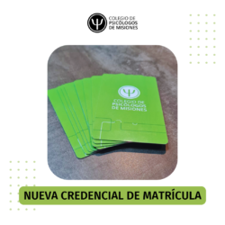NUEVAS CREDENCIALES DE MATRÍCULA