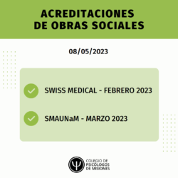 Acreditaciones de obras sociales para el 5 de mayo de 2023