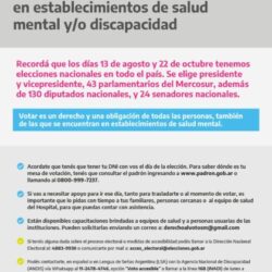 Campaña por el derecho al voto de las personas que se encuentran en establecimientos de salud mental y/o discapacidad
