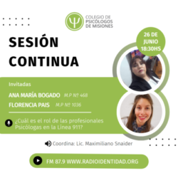 Sesión Continua – 26/06/2023 – Invitadas: Lic. Ana María Bogado y Lic. Florencia Pais