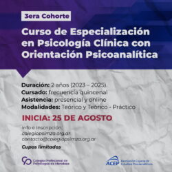 Curso de Especialización en Psicología Clínica con Orientación Psicoanalítica