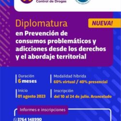 Diplomatura en Prevención de consumos problemáticos y adicciones desde los derechos y el abordaje territorial