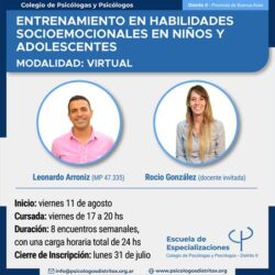 Curso entrenamiento en habilidades socioemocionales en niños y adolescentes – Virtual