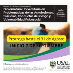Diplomatura Universitaria en Problemáticas de las Autolesiones, Suicidios, Conductas de Riesgo y Vulnerabilidad Psicosocial