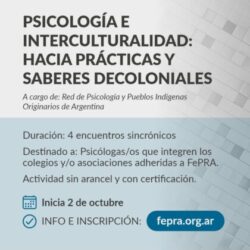 Curso Online: “Psicología e interculturalidad: hacia prácticas y saberes decoloniales” FEPRA