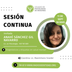 Sesión Continua – 11/09/2023 – Invitada Lic. Anahí Sánchez Gil Navarro