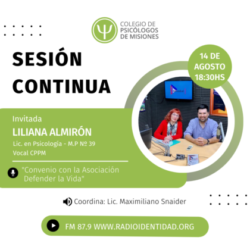 Sesión Continua – 05/09/2023 – Invitada: Lic. Liliana Almirón
