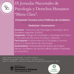 IX Jornadas Nacionales de Psicología y Derechos Humanos “Mirta Clara”