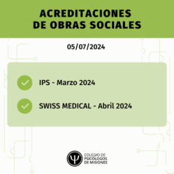 Acreditaciones de obras sociales – 05/07/2024