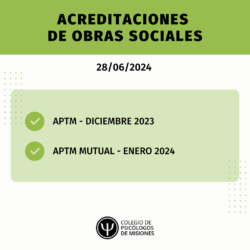 Acreditaciones de obras sociales – 28/06/2024