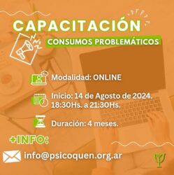 Capacitación Virtual: Consumos Problemáticos – Colegio Profesional de Neuquén