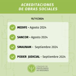 Acreditaciones de obras sociales 15/11/2024