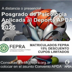 Posgrado de Psicología aplicada al Deporte (descuento FePRA – APDA)