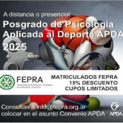 Posgrado de Psicología aplicada al Deporte (descuento FePRA – APDA)