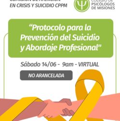 Capacitación NO ARANCELADA: Protocolo para la Prevención del Suicidio y Abordaje Profesional