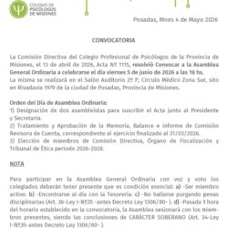 Convocatoria Asamblea Ordinaria junio 2026