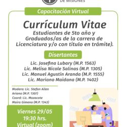Comisión de Jovenes CPPM: Currículum Vitae