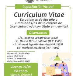 Comisión de Jovenes CPPM: Currículum Vitae
