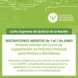 Inscripciones abiertas: Práctica Procesal para Peritos CSJN