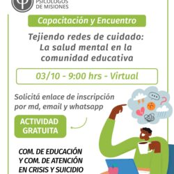 SÁBADO 3/10 – “Tejiendo redes de cuidado: La salud mental en la comunidad educativa”